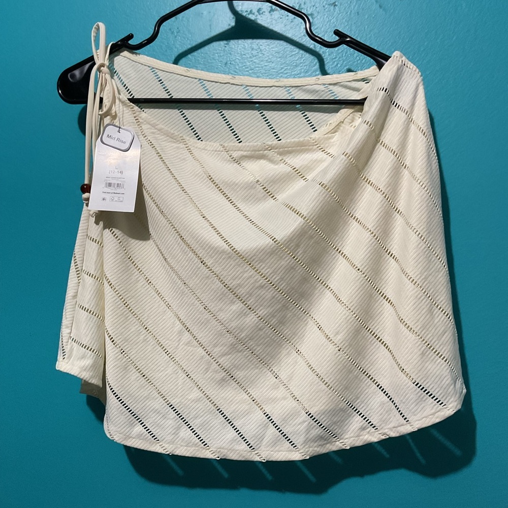 Women's Cream Knit Wrap Skirt